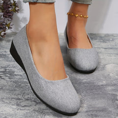 Women's Gray Platform Shoes Casual Slip On Outdoor Shoes Lightweight