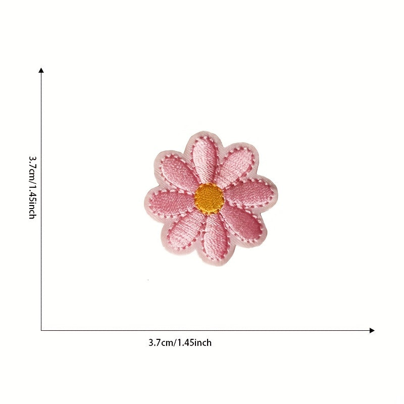 10pcs Small Daisies Embroidered Cloth Patch DIY Ironing Patch