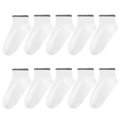 10 Pairs Summer Mesh Ankle Socks Breathable Thin Low Cut Striped Socks