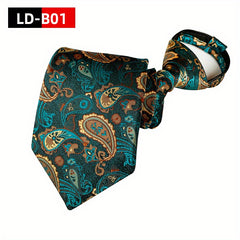 Hot Style Paisley Polyester Men's Zipper Tie Easy Pull