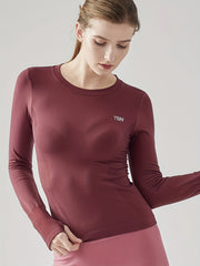 Quick Dry Long Sleeve Sports Tee for Yoga Fitness Women
