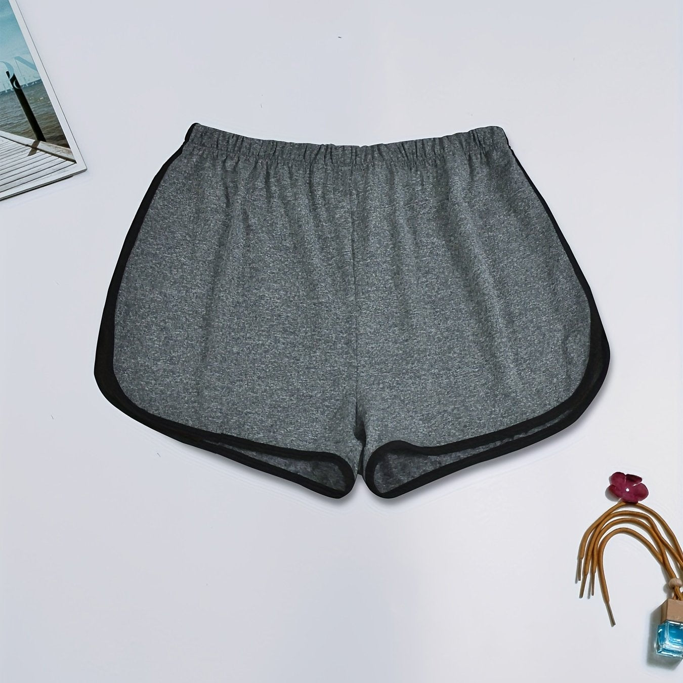 Colorblock Trim Sleep Bottoms Elastic Waistband Shorts Women's Sleepwear