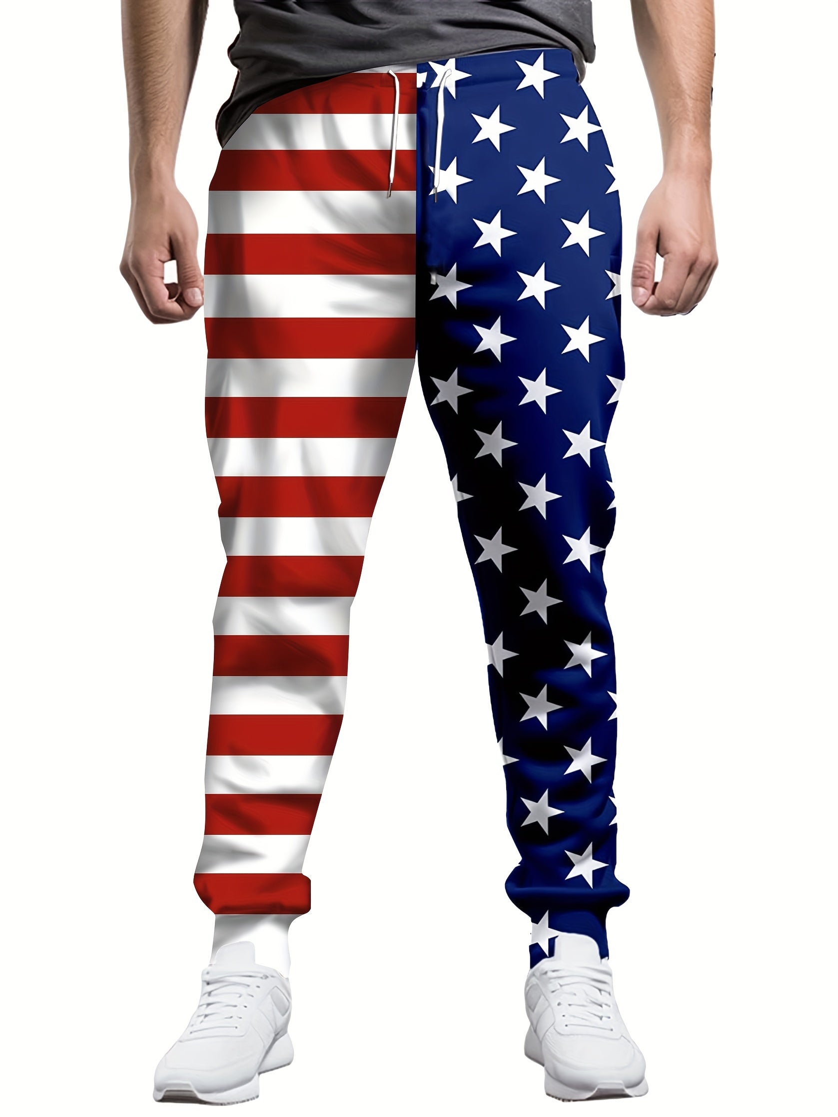American Flag Print Men's Sweatpants with Pockets Drawstring