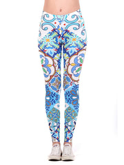 Sexy Coloured Glaze Glass Print Leggings High Waist Slim Leggings Women's Clothi