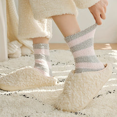6 Pairs Cat Claw Print Socks Warm & Comfy Fuzzy Women Stockings