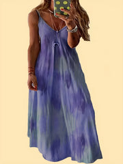 Leopard Print V Neck Cami Maxi Dress