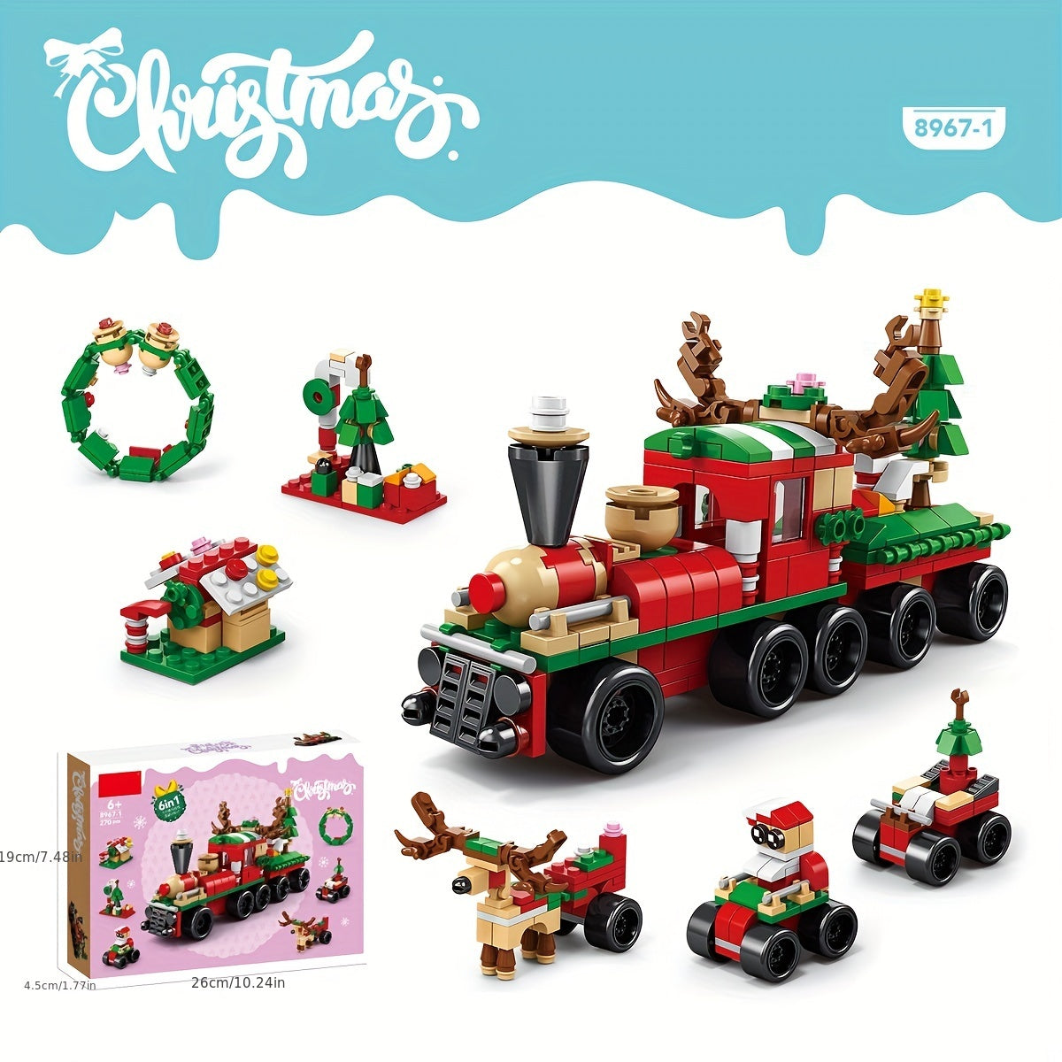 Christmas Scene Building Blocks DIY Decoration Ornaments Children's Toys