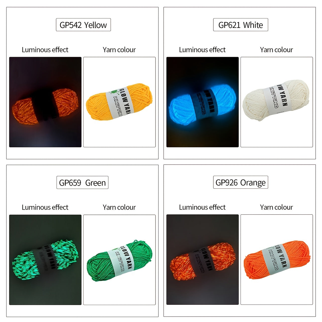 Glow In The Dark Yarn Soft Comfortable 50g Roll