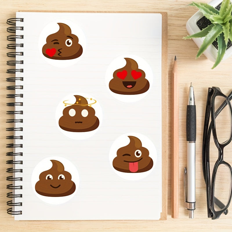 500 Poop Stickers - Comedy Assorted Labels - Fun Gift Seals for Envelopes
