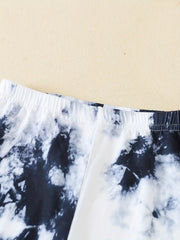 Girls Tie Dye Waistband Shorts Breathable Casual Pants