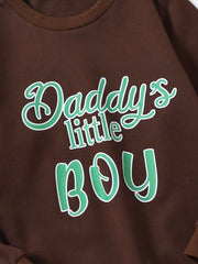 Kids Boys Letter Daddy's Little Boy Long Sleeve Sweatshirt