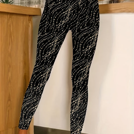 Random Print High Rise Leggings