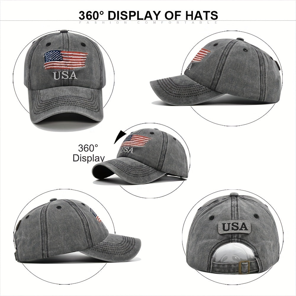 American Flag Baseball Cap Embroidered Sun Visor