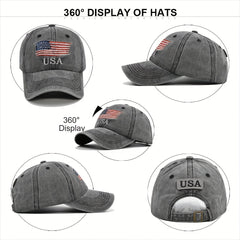 American Flag Baseball Cap Embroidered Sun Visor