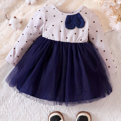 Sweet Knitted Baby Girls Mesh Dress Party Princess Dress