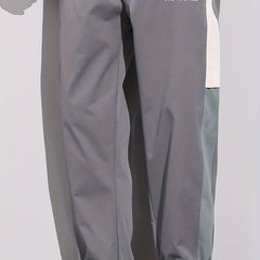 Men's Patchwork Cropped Pants Elastic Waist Drawstring Sports Pants