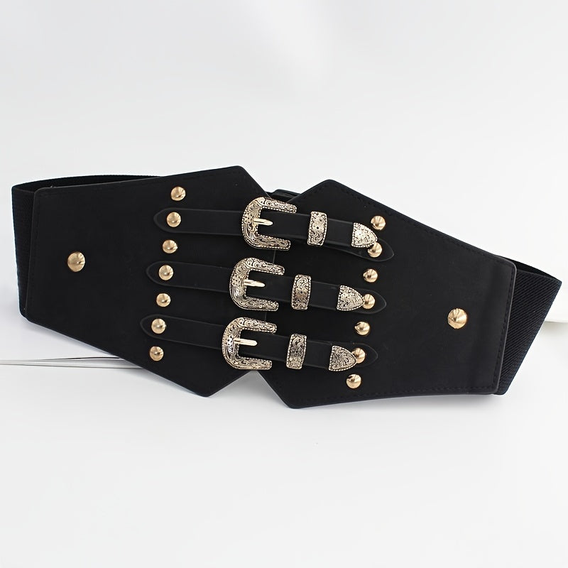 Women's Western Corset Belt Elastic Waist Belts for Dresses