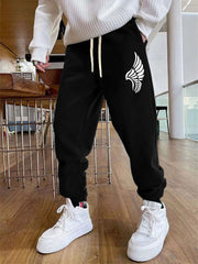 Wings Pattern Men's Drawstring Sweatpants Pocket Casual Comfy Jogger Pants