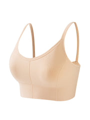 3pcs Solid Cami Crop Tops Crew Neck Women's Lingerie