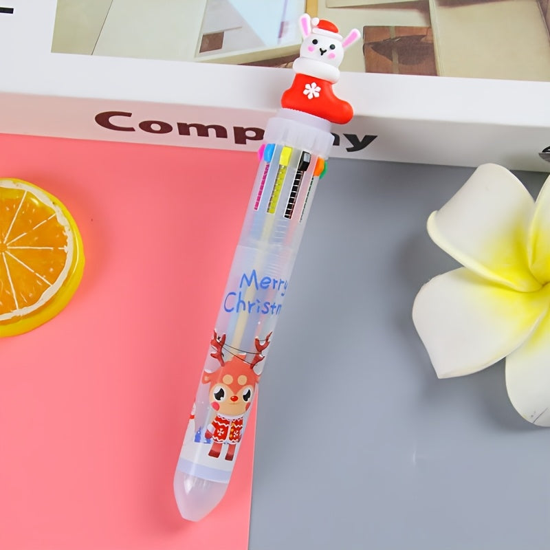 4pcs Christmas Bullet Tip Pens w/ Twistable Refills 10 Options Red Green Yellow