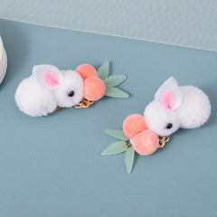 Vintage Bunny Hair Clip Plush Bunny Ponytail Holder Stuffed Rabbit Hair Clip