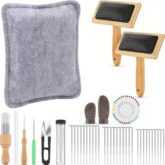 41pcs Needle Felting Kit with Wool Carders and Pad