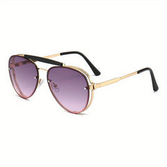 Double Bridge Aviator Sunglasses Gradient UV400 Sun Shades