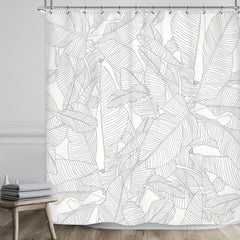 Tropical Leaves Plant Shower Curtain Fabric Shower Curtains For Bathroom