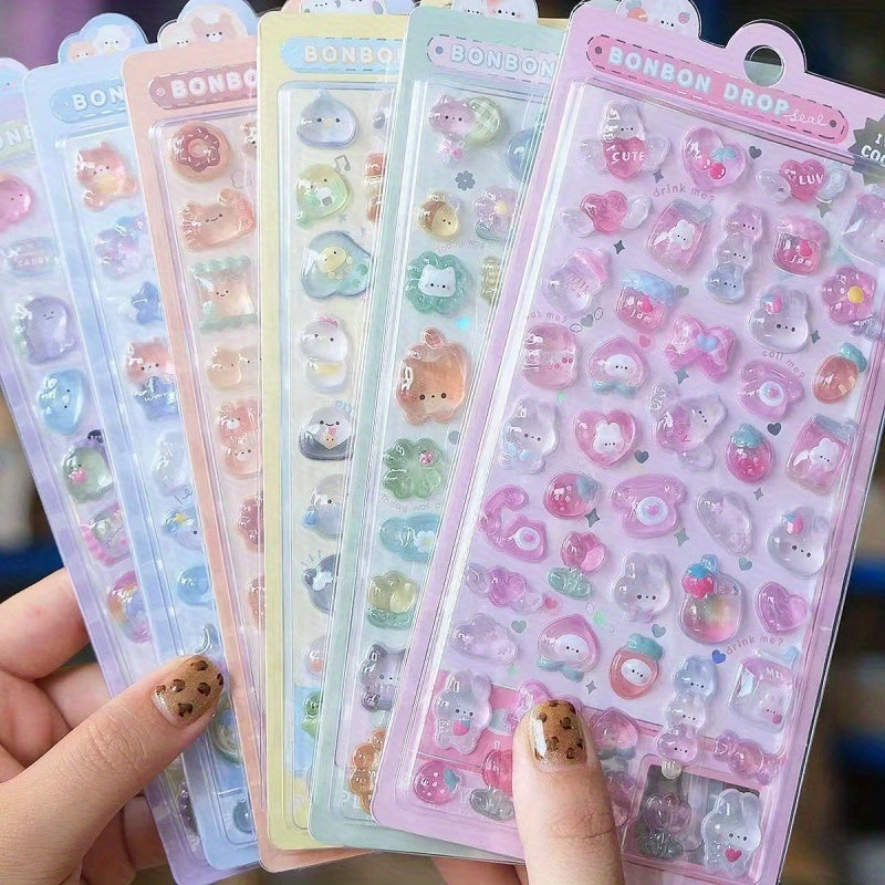 300 Cartoon Animal 3D Stickers Pastel Colors - Phone Cases Journals & Crafts