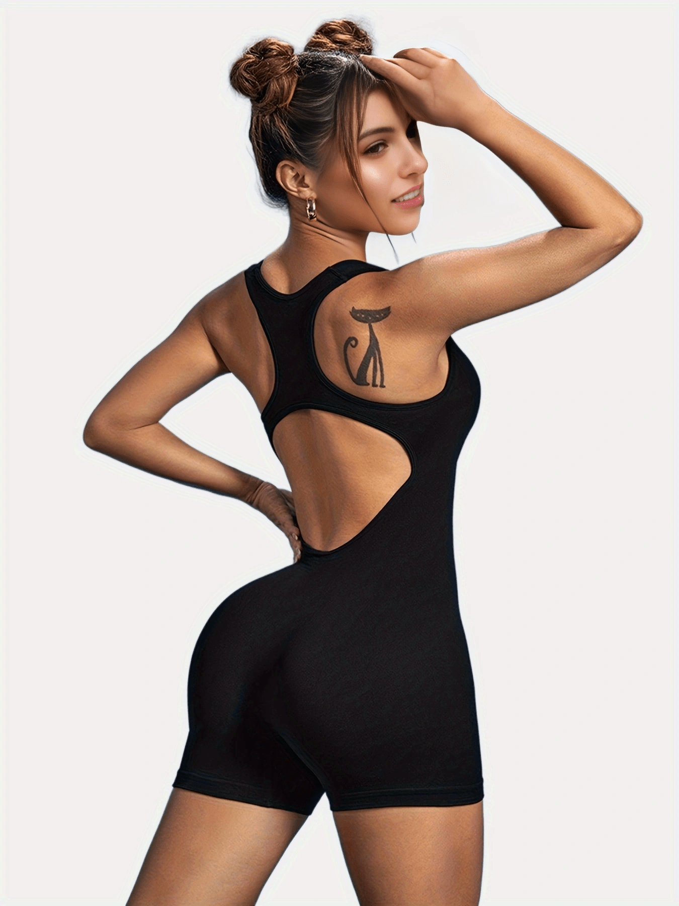 Racer Back Jumpsuit High Stretch Bodysuit Women's Activewear