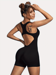 Racer Back Jumpsuit High Stretch Bodysuit Women's Activewear