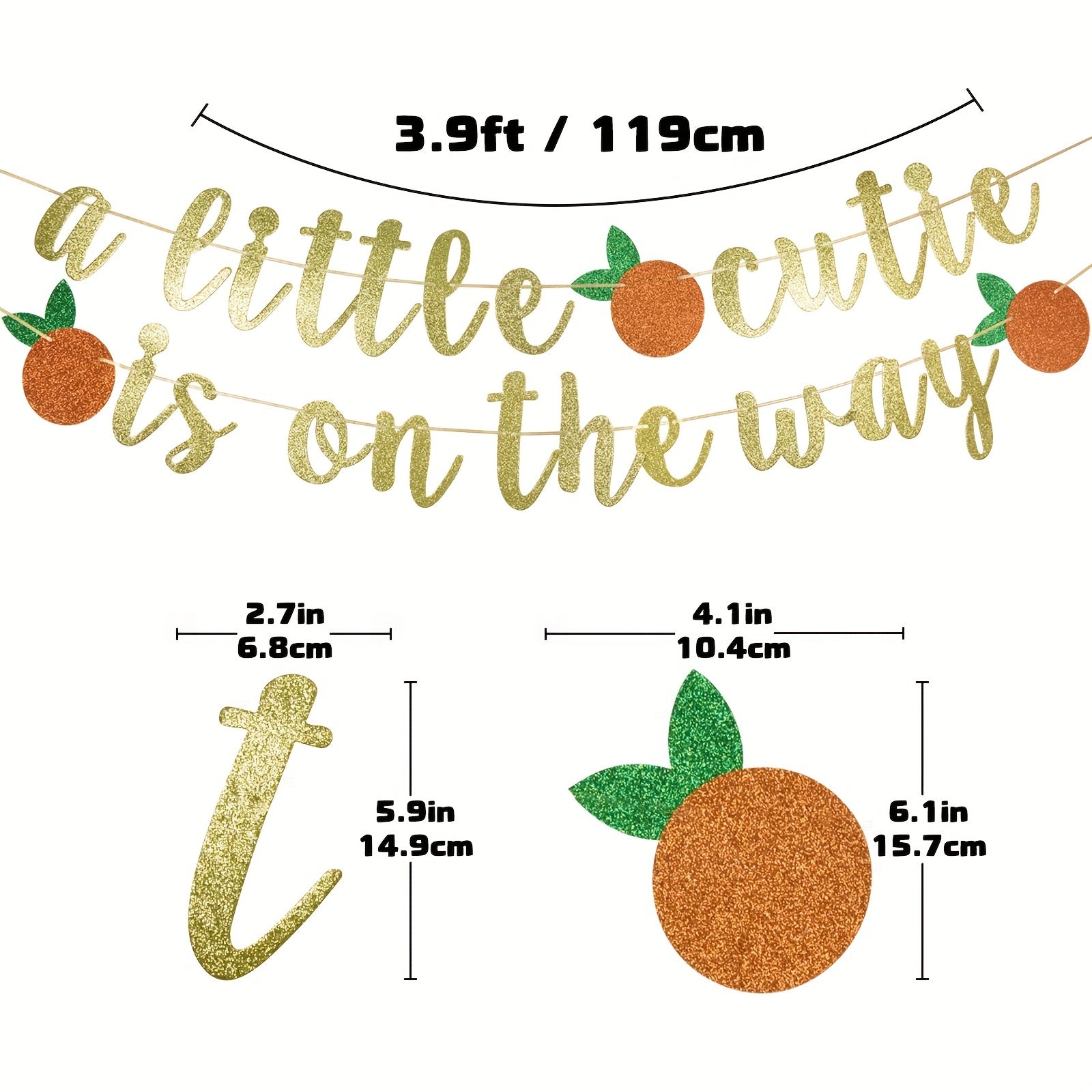Bright Orange Birthday Banner for Little Cutie