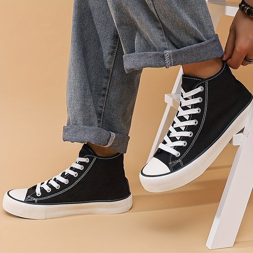 Men's High Top Skate Shoes Non Slip Casual Sneakers for Outdoor Activities