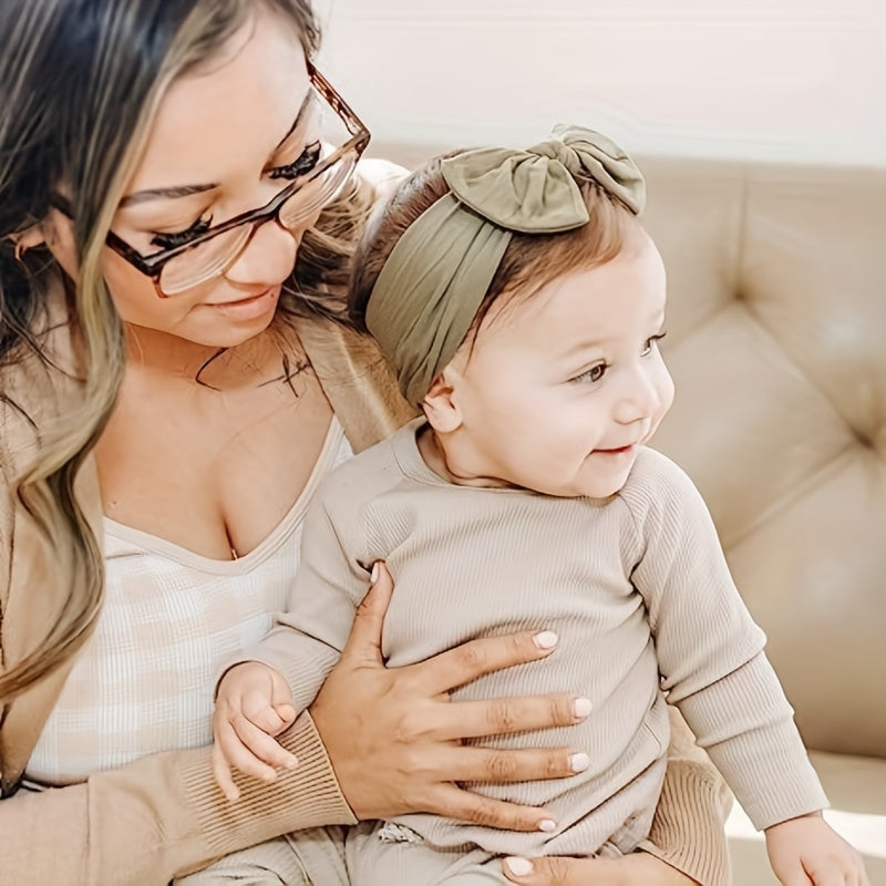 Soft Nylon Elastic Bow Headband for Baby Girls