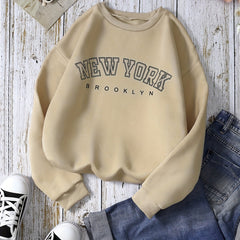 Women's Letter Print Crew Neck Sweatshirt