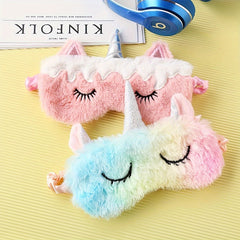 Gradient Plush Eye Mask Blackout Soft Comfy Blindfold Travel Rest Nap Yoga