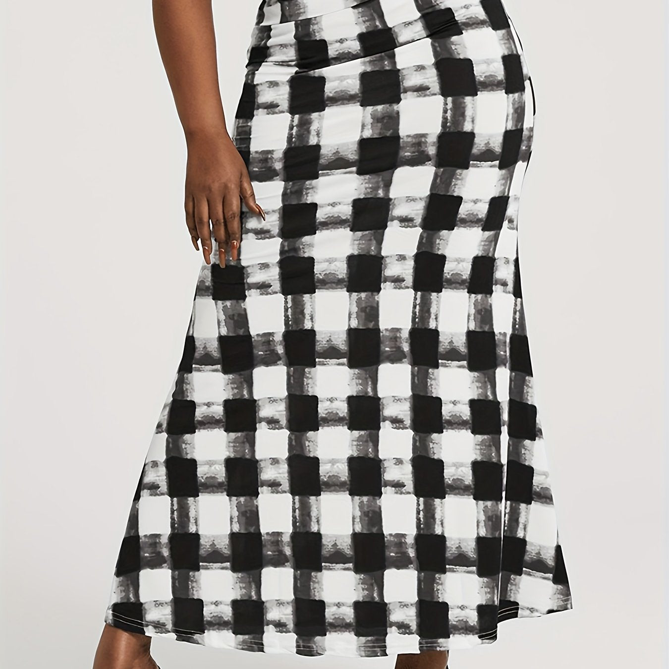 Mermaid Maxi Skirt Elastic High Rise Medium Stretch