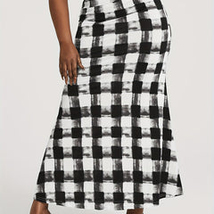 Mermaid Maxi Skirt Elastic High Rise Medium Stretch