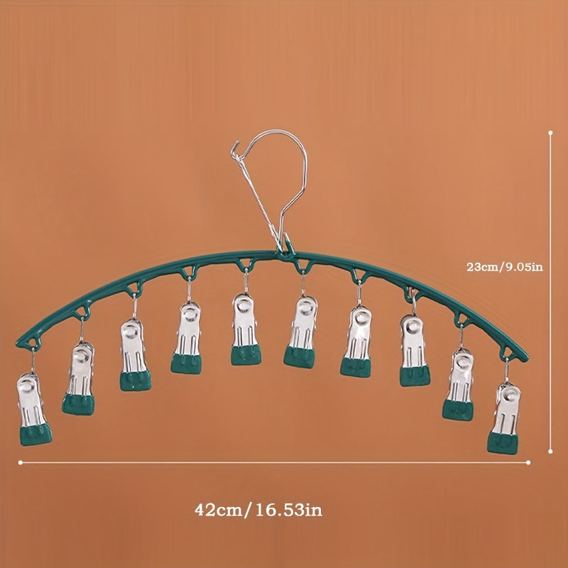 Dip Glue Sock Clip Stainless Steel Metal Hanger - 10 Clips Sock Rack