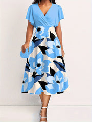 Dress Women's Plus Ruffle Sleeve Midi Dress
