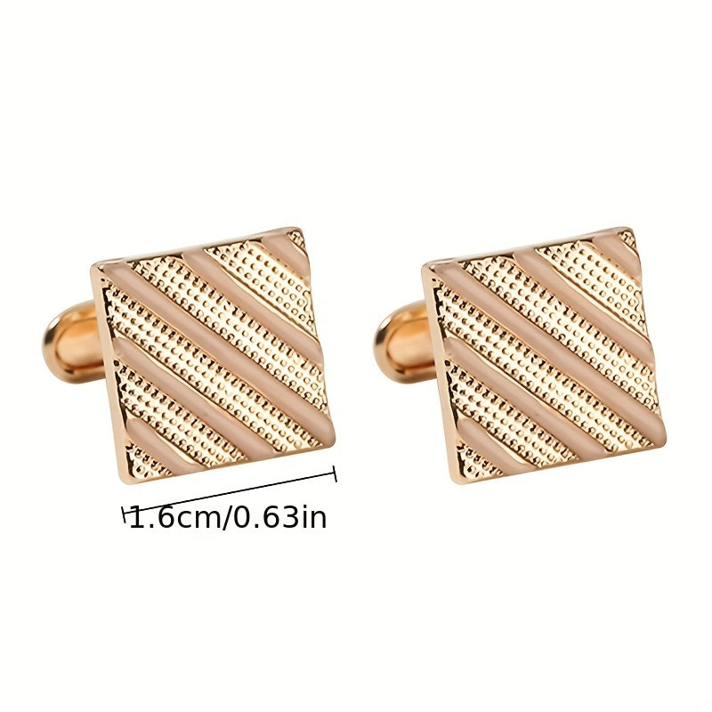 Square Striped Paint Cufflinks French Business Shirt Cufflinks