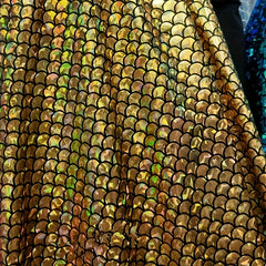 Laser Fish Scale Bronzing Fabric Spandex Elastic Swimsuit Fabric