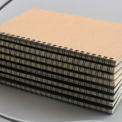 B5 Notebook 60 Sheets Khaki Hardcover for Travel Diary Meeting Notes