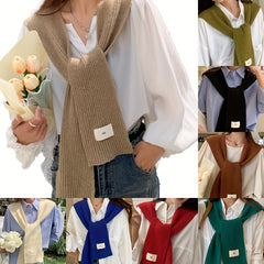 Knitted Long Sleeve Shawl Solid Casual Elastic Warm Wrap Windproof Cardigan