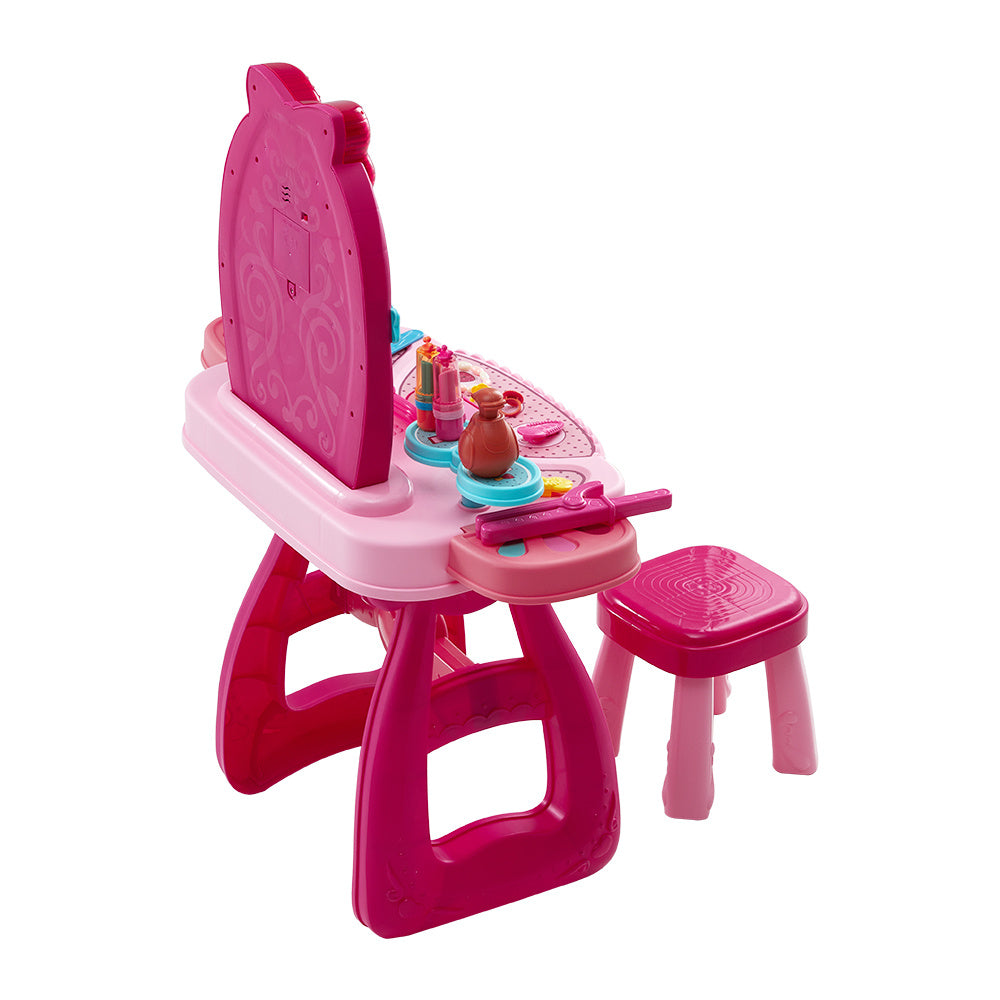 Princess Vanity Set Light Up Mirror Toy Makeup Desk for Girls