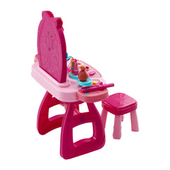 Princess Vanity Set Light Up Mirror Toy Makeup Desk for Girls