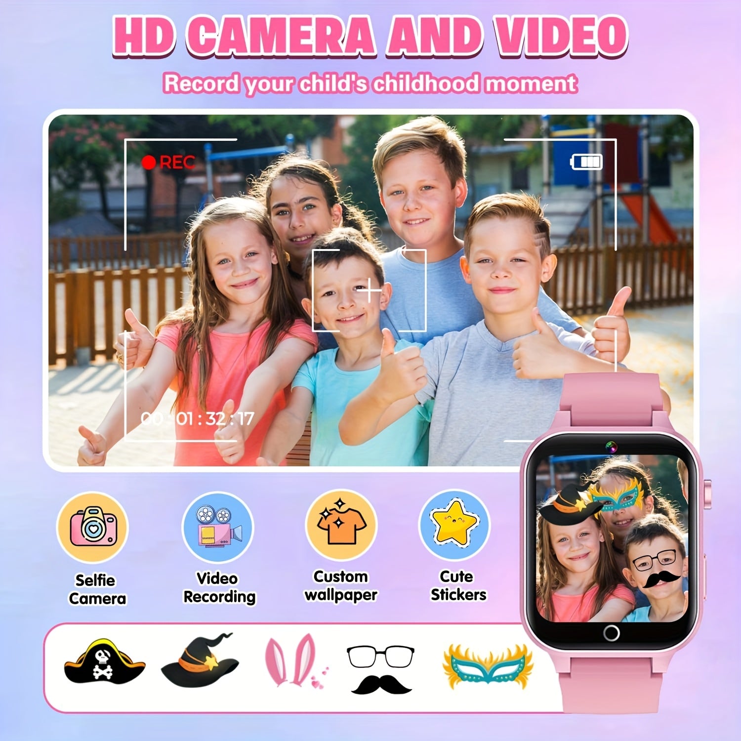 Kids Smart Watch with Camera and Flashlight, Alarm Clock, Reminder Functions