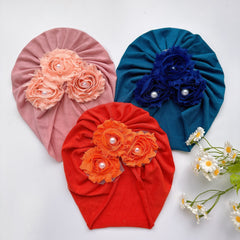 Baby Girl Sunflower Beaded Hat Elastic Soft
