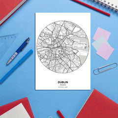 Large Cities Circle Maps Stickers for Children - Set of 1