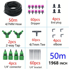DIY Drip Irrigation System Automatic Watering Kit with 8 Hole Dripper Sprinkler